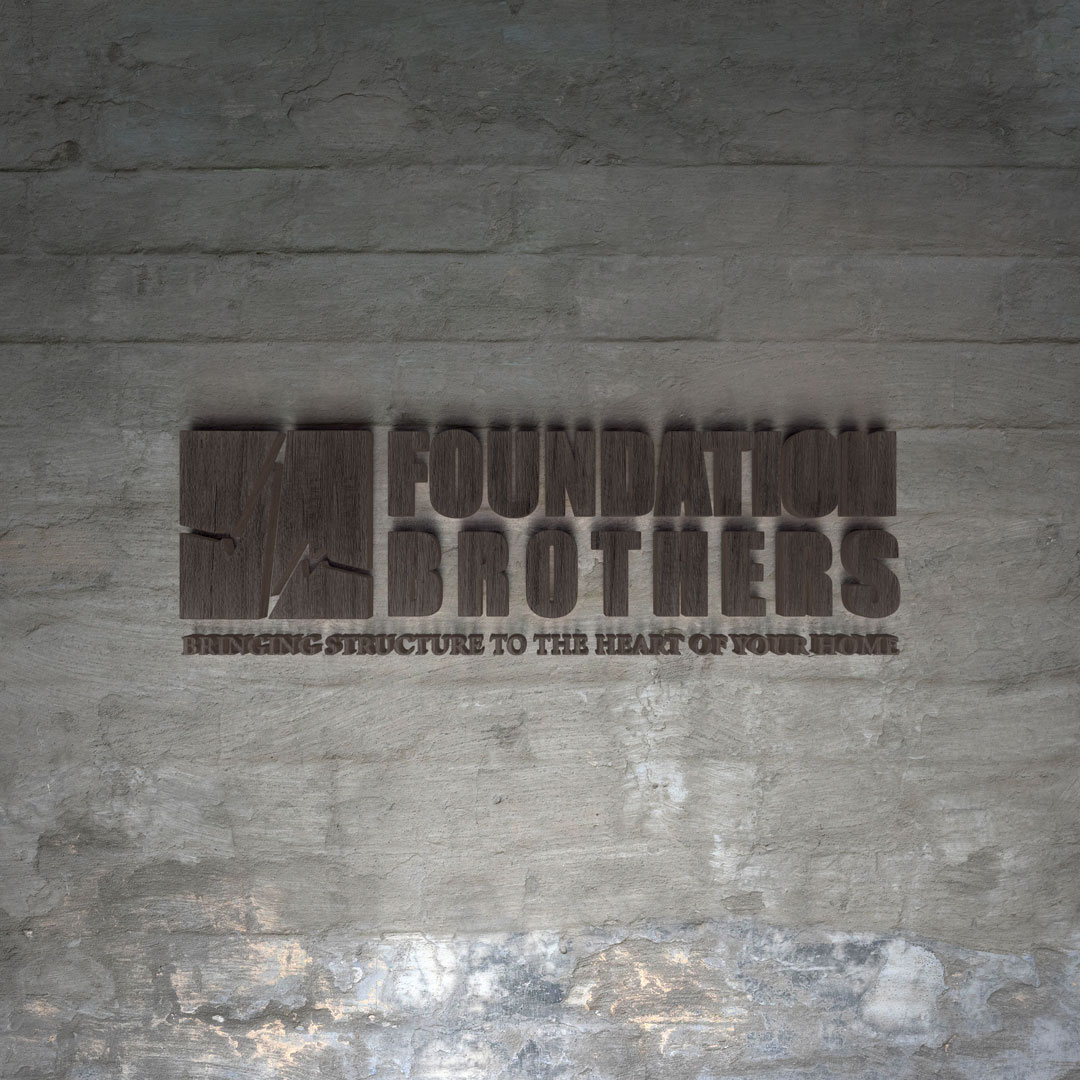Foundation Brothers logo applied to a concrete wall