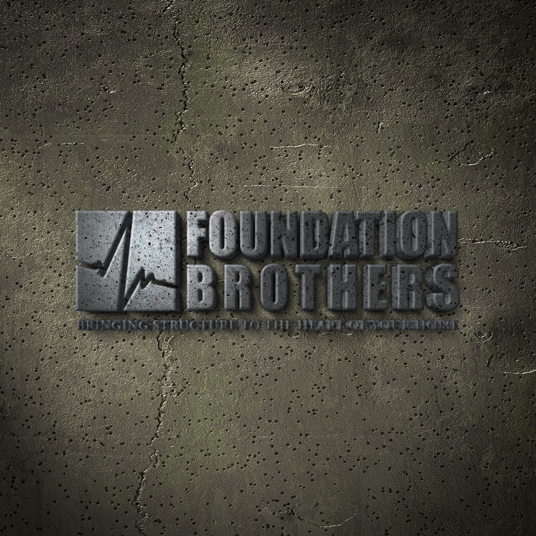 Foundation Brothers logo embossed on a textured concrete surface